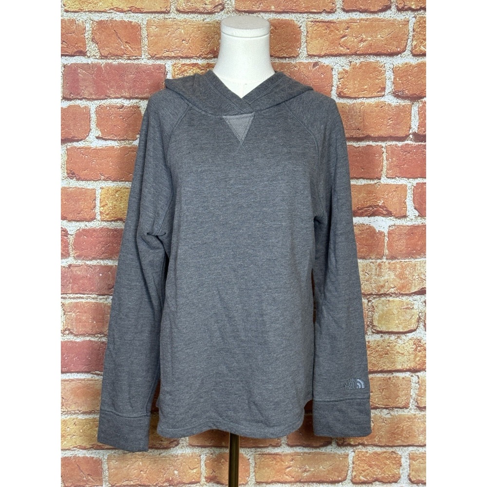 The North Face Womens L Hoodie Gray Back Zip Lightweight Athleisure Gorpcore